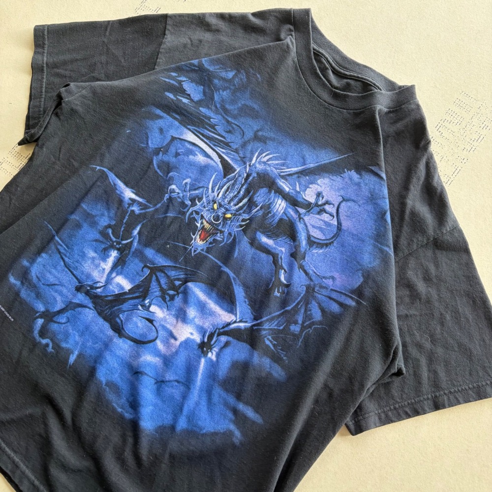 Vintage Early 2000s Liquid Blue Dragon T-shirt